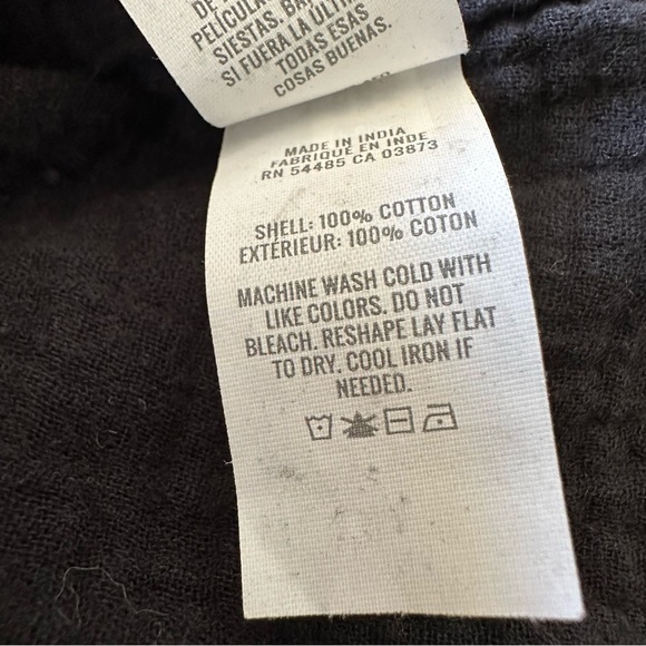 🌴 Aerie boxy gauze split neck top black XL EUC - Picture 5 of 5